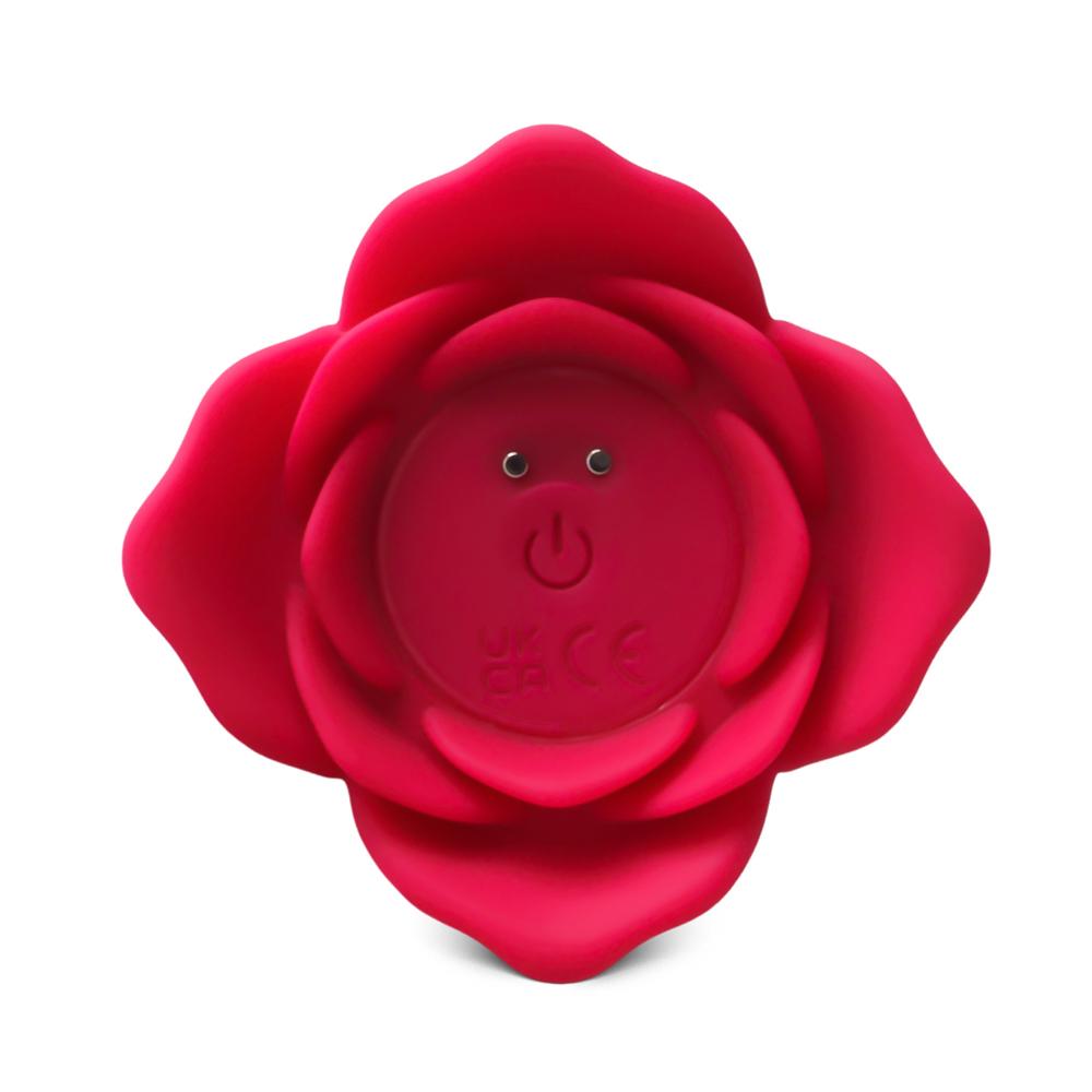 Red Vibrating Anal Beads with Flower-Shaped Base - 9-Speed, 19.6 CM Length