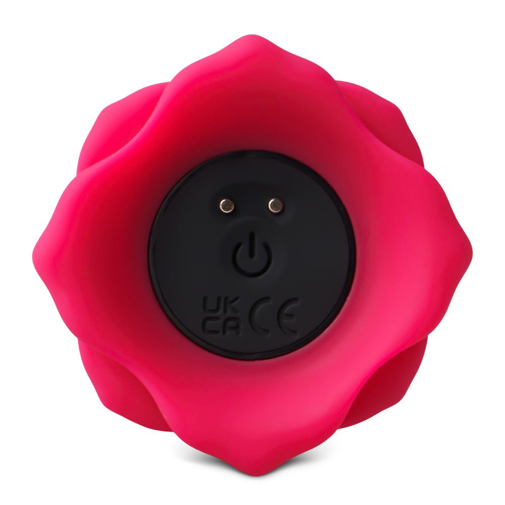 Red Vibrating Anal Beads with Flower-Shaped Base - 9-Speed, 20 CM Length