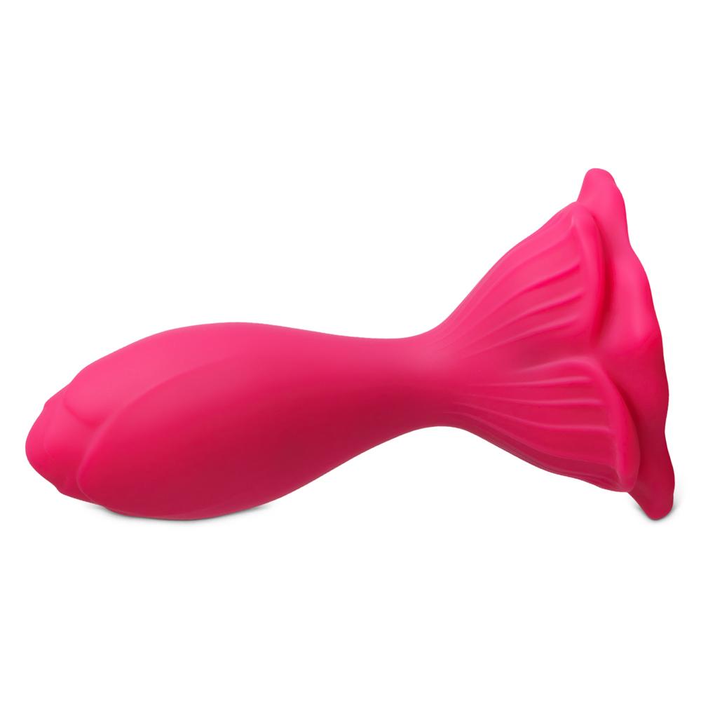 Red Vibrating Anal Plug with Remote Control - Flower-Shaped Base, 9-Speed, 10 CM Length