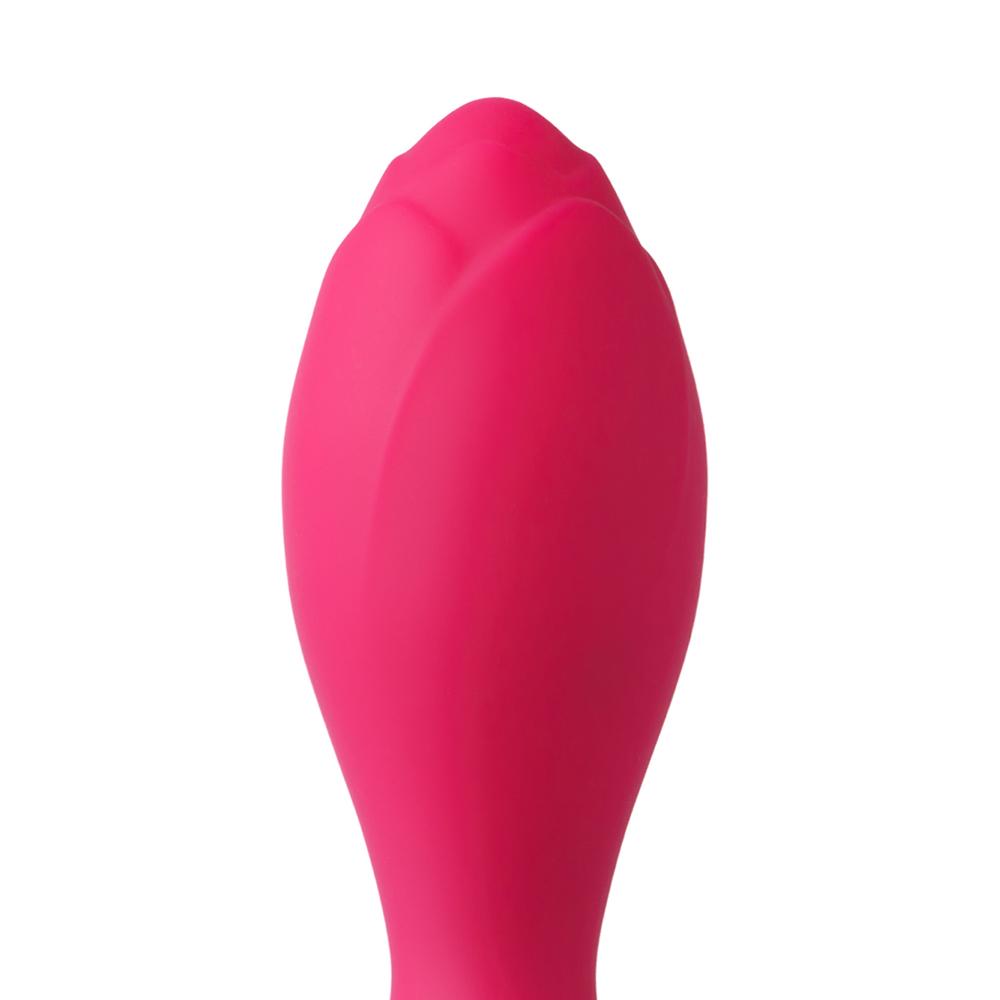 Red Vibrating Anal Plug with Remote Control - Flower-Shaped Base, 9-Speed, 10 CM Length