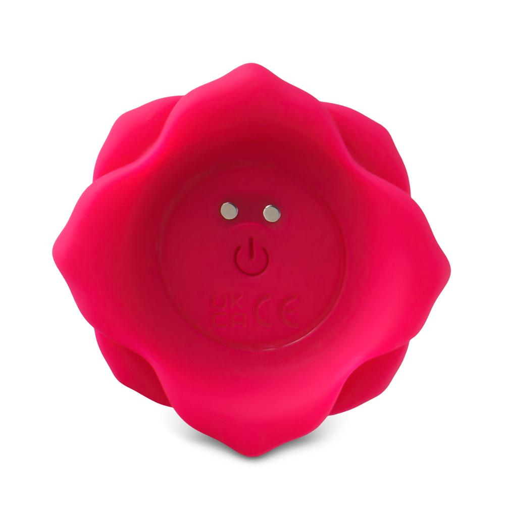 Red Vibrating Anal Vibrator with Remote Control - Flower-Shaped Base, 9-Speed, 12 CM Length