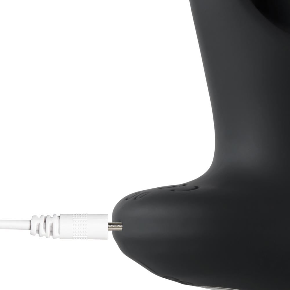 Remote Control 10-Speed Black Vibrating Anal Plug with Cock Ring