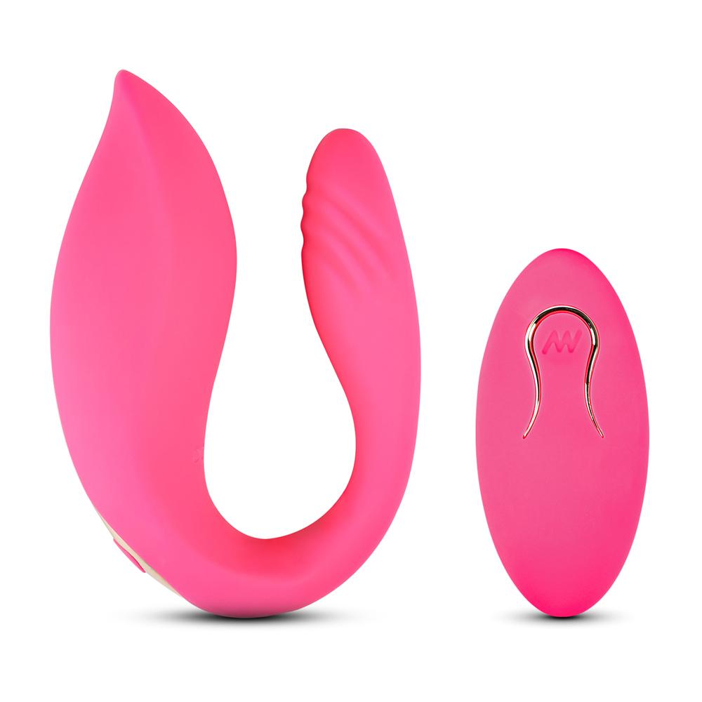 Remote Control 10-Speed Pink Color Rechargeable Silicone Vibrator (Dual Vibrators)