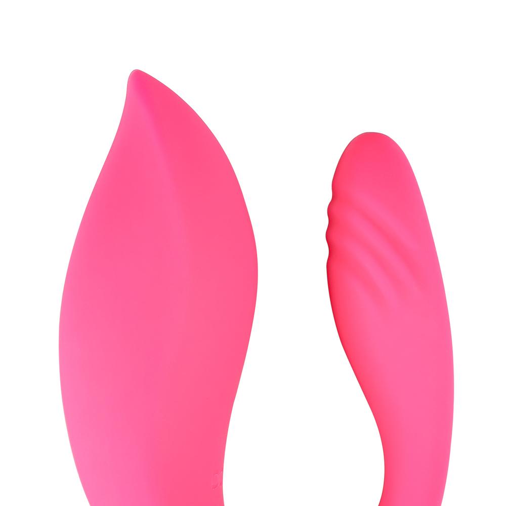 Remote Control 10-Speed Pink Color Rechargeable Silicone Vibrator (Dual Vibrators)