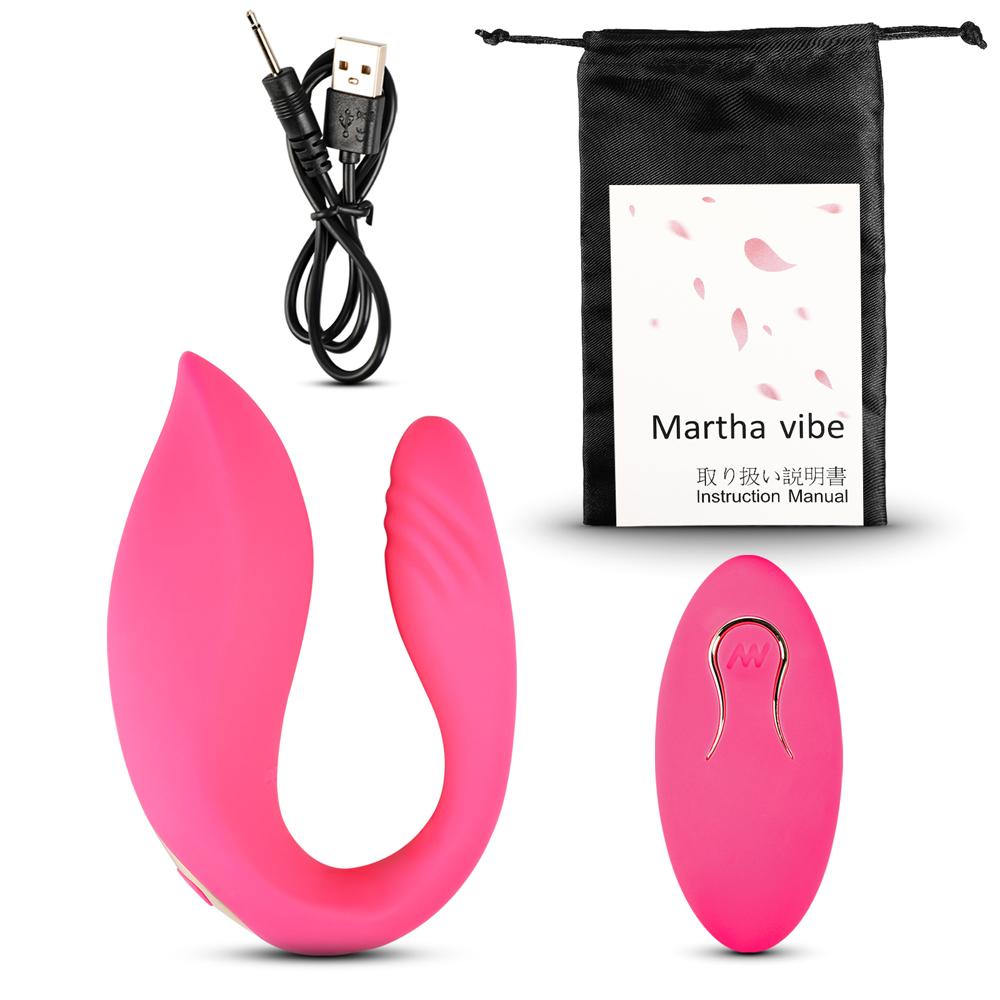 Remote Control 10-Speed Pink Color Rechargeable Silicone Vibrator (Dual Vibrators)