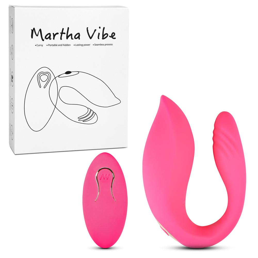 Remote Control 10-Speed Pink Color Rechargeable Silicone Vibrator (Dual Vibrators)