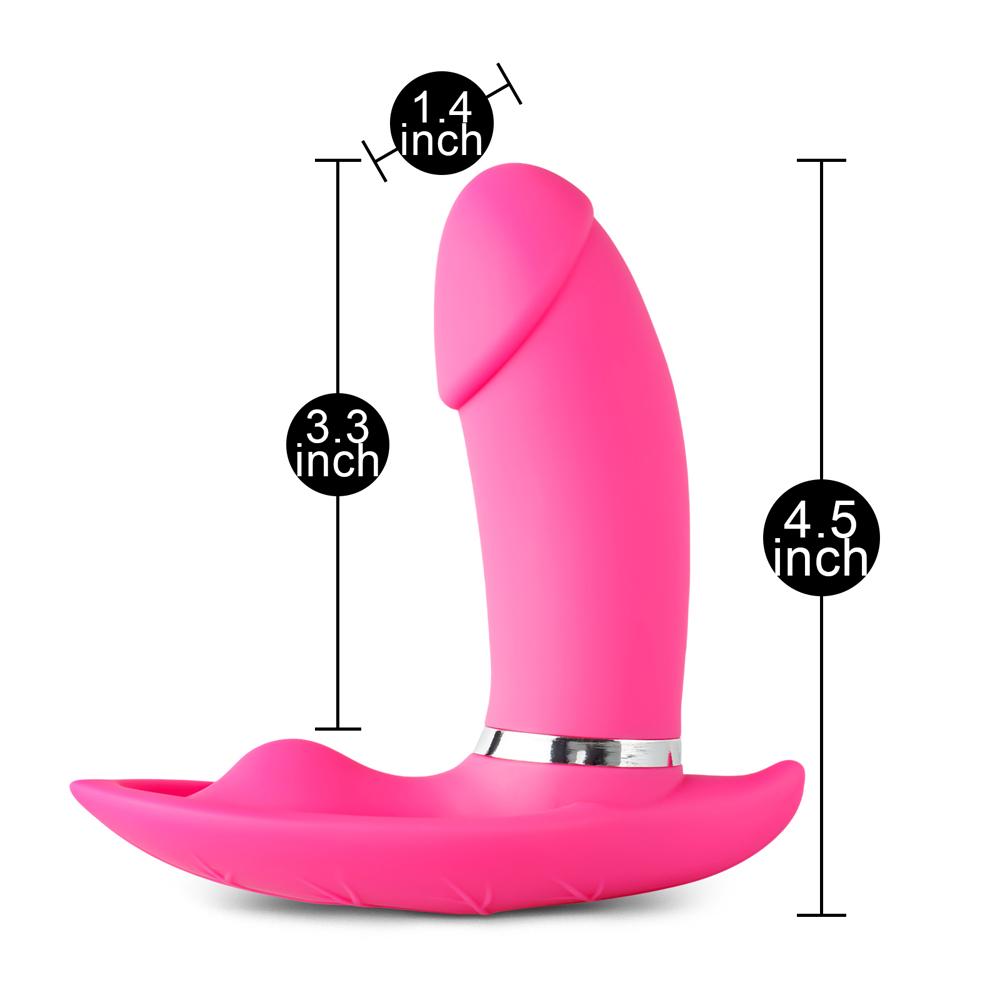 Remote Control 10-Speed Rechargeable Pink Color Silicone Butterfly with Penis Vibrator