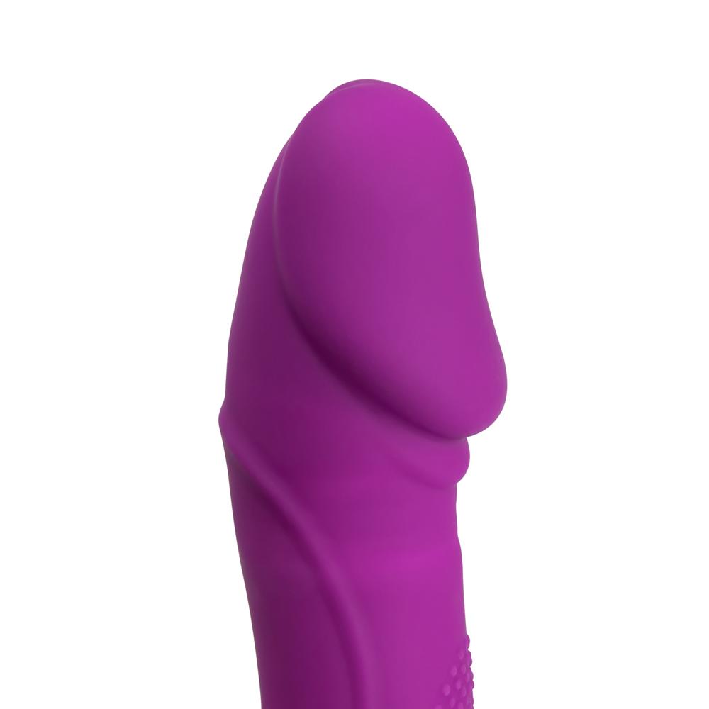 Remote Control 7-Speed Purple Rechargeable Silicone Dildo Vibrator with Wave Function