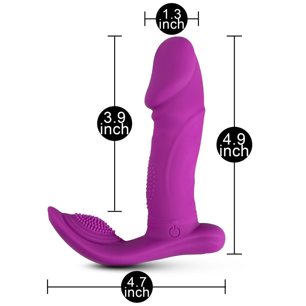 Remote Control 7-Speed Purple Rechargeable Silicone Dildo Vibrator with Wave Function