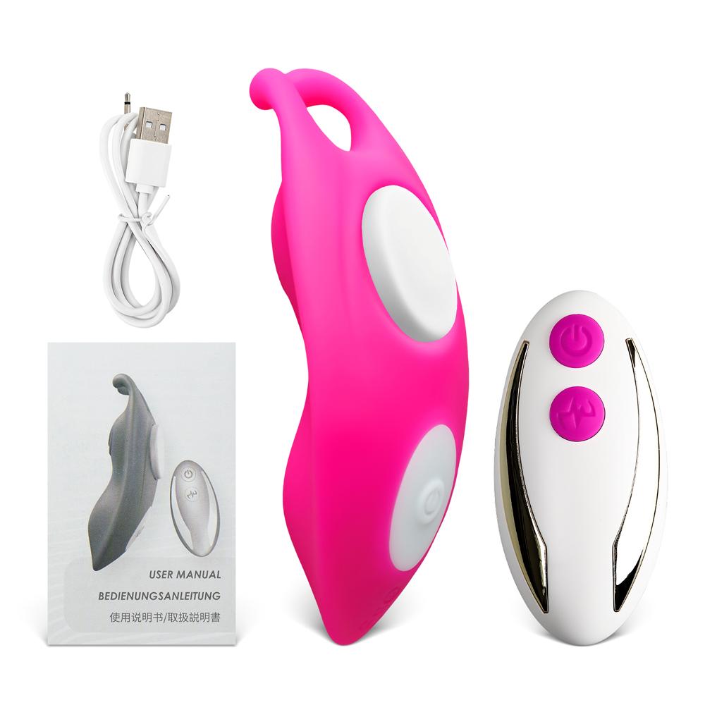 Remote Control 9-Speed Magenta Color Silicone Vibrator for Panties with Magnetic Clip