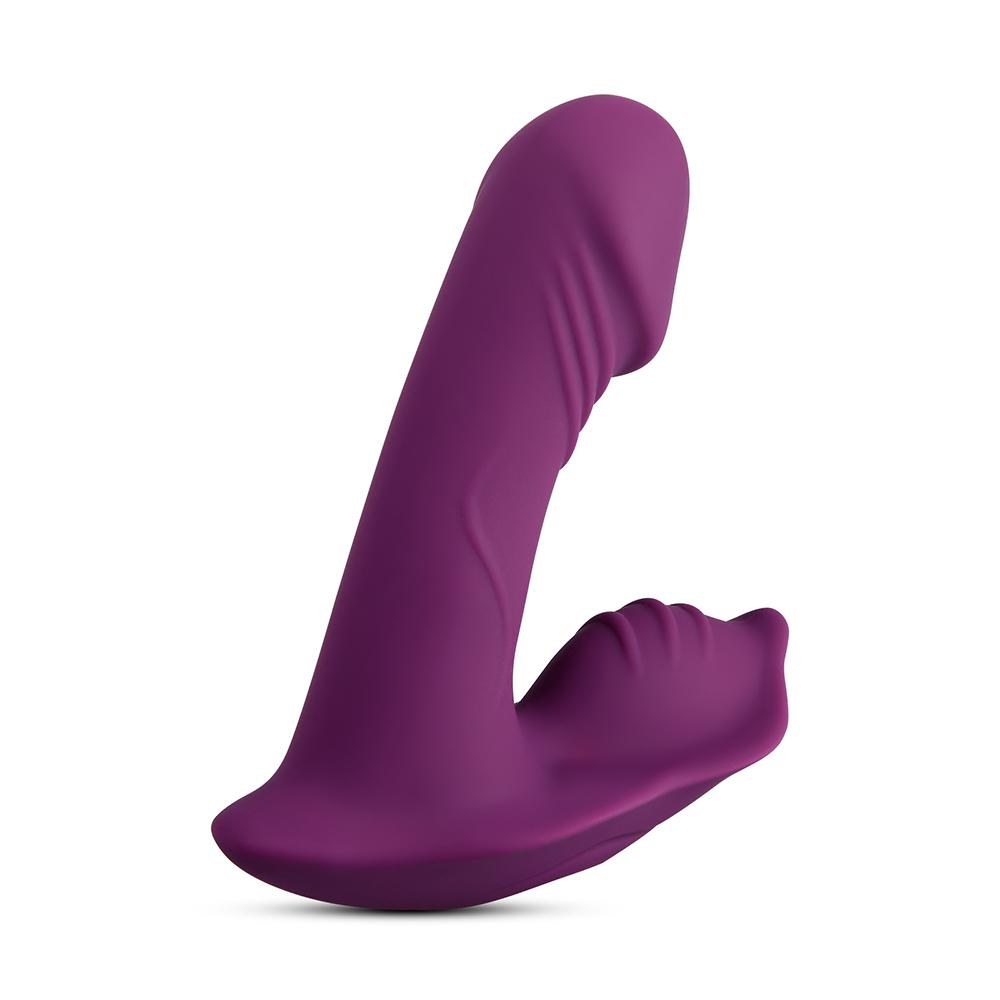 Remote Control 9-Speed Purple Color Rechargeable Silicone Dildo Vibrator