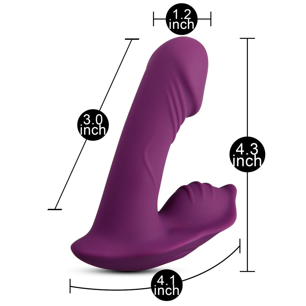 Remote Control 9-Speed Purple Color Rechargeable Silicone Dildo Vibrator