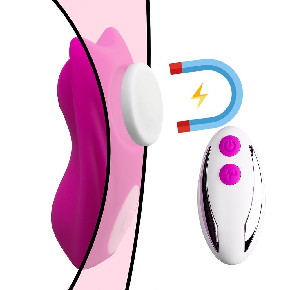 Remote Control 9-Speed Purple Color Silicone Vibrator with Magnet ( Stick On Underwear )