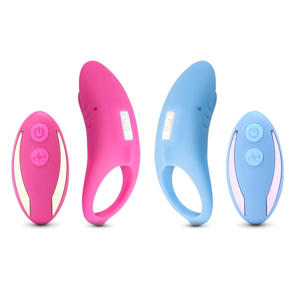 Remote Control 9 Speeds Blue Color Silicone Cock Ring