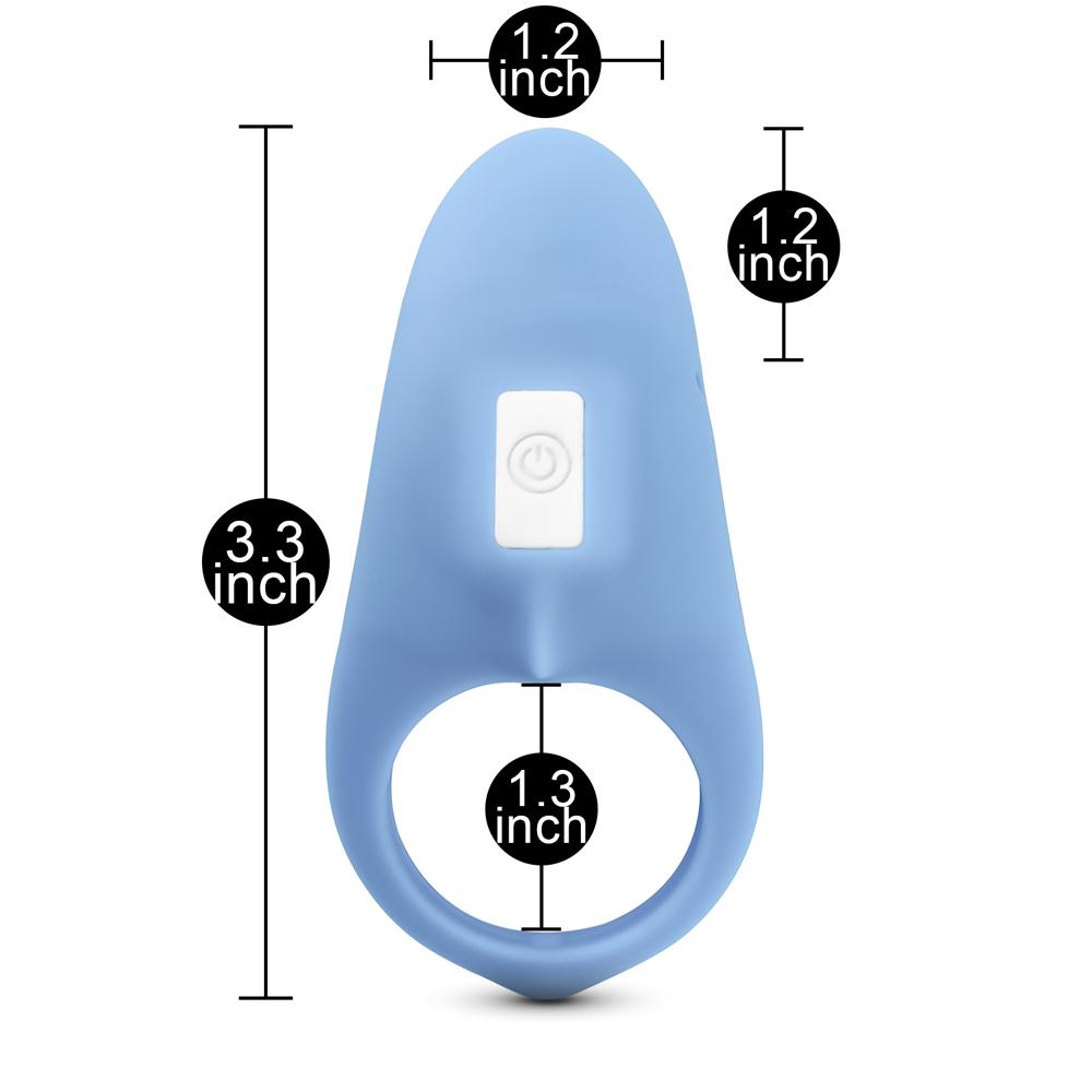 Remote Control 9 Speeds Blue Color Silicone Cock Ring