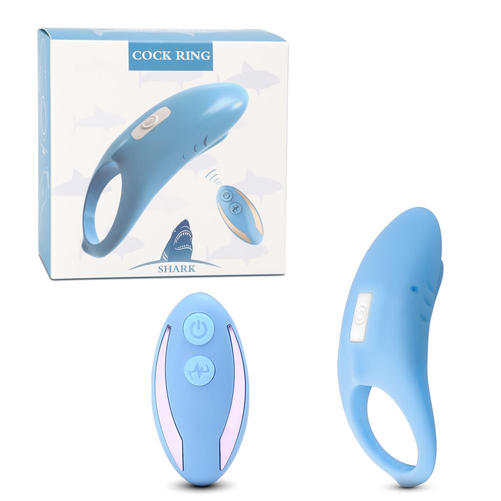 Remote Control 9 Speeds Blue Color Silicone Cock Ring