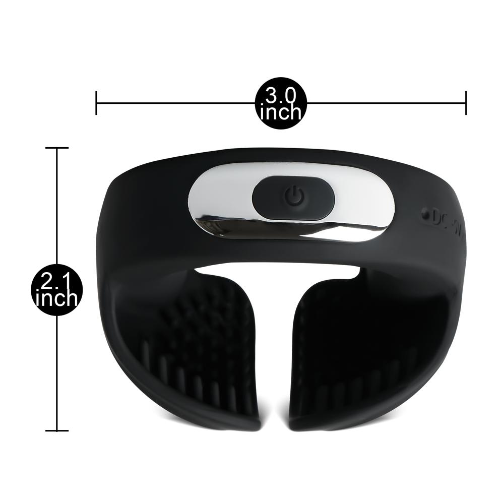 Remote Control Black Color Silicone Vibrating Cock Ring