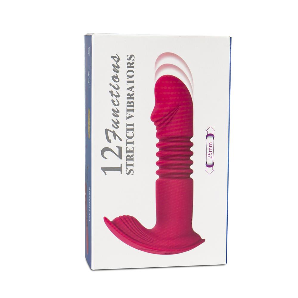 Remote Control Red Color 12-Speed Thrusting Wearable Vibrator with Heating Function