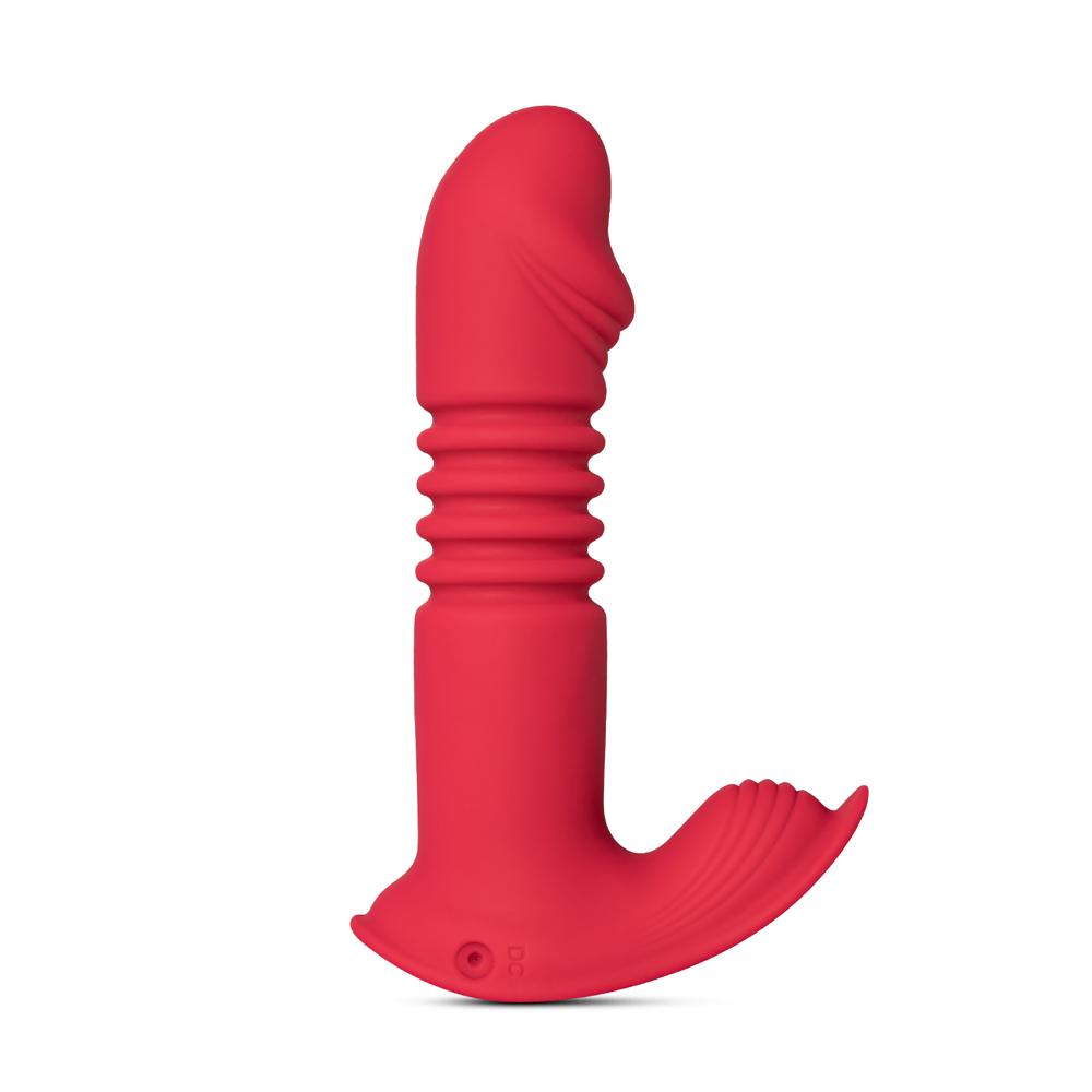 Remote Control Red Color 12-Speed Thrusting Wearable Vibrator with Heating Function