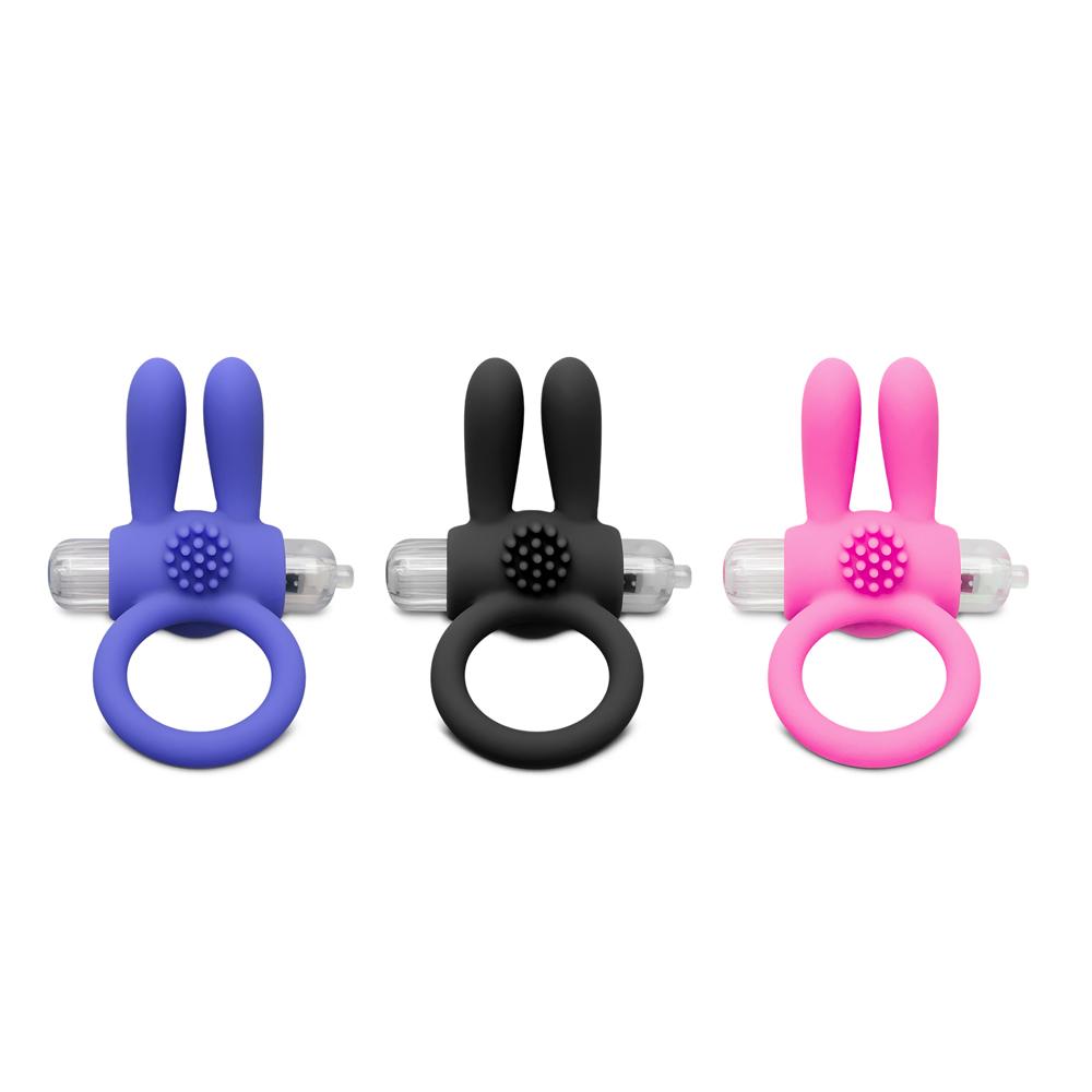 Silicone Black Rabbit Vibrating Cock Ring