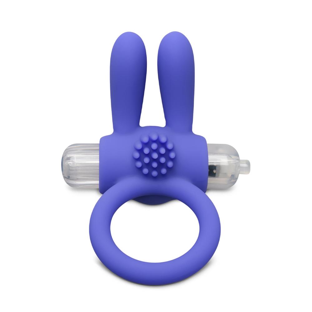 Silicone Blue Rabbit Vibrating Cock Ring