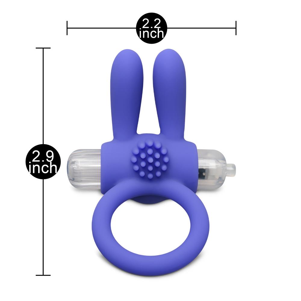 Silicone Blue Rabbit Vibrating Cock Ring