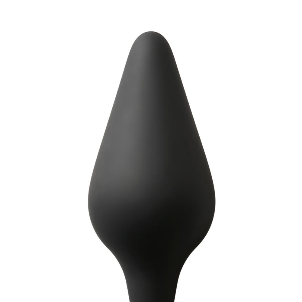 Small Size Black Silicone Anal Plug with Ring