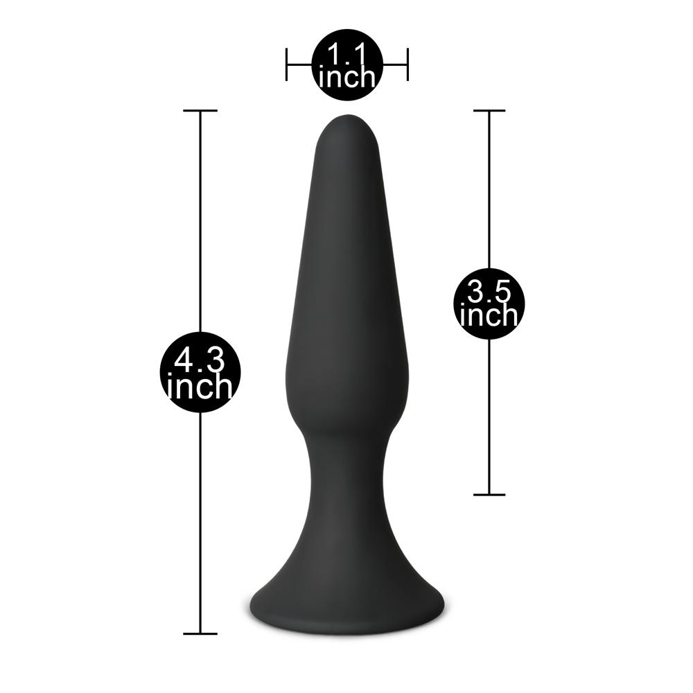 Small Size Classic Black Silicone Anal Plug