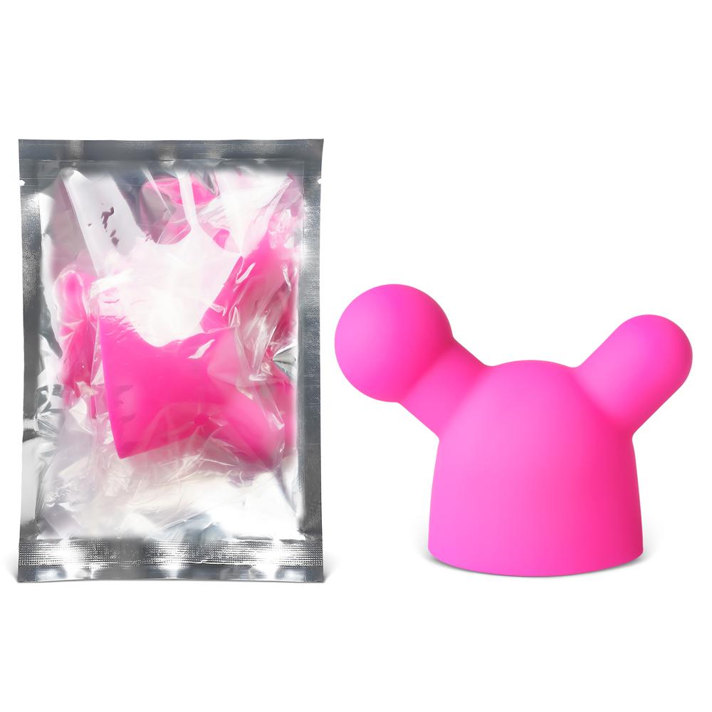 Small Size Silicone Magenta Dual Stimulation Wand Attachment