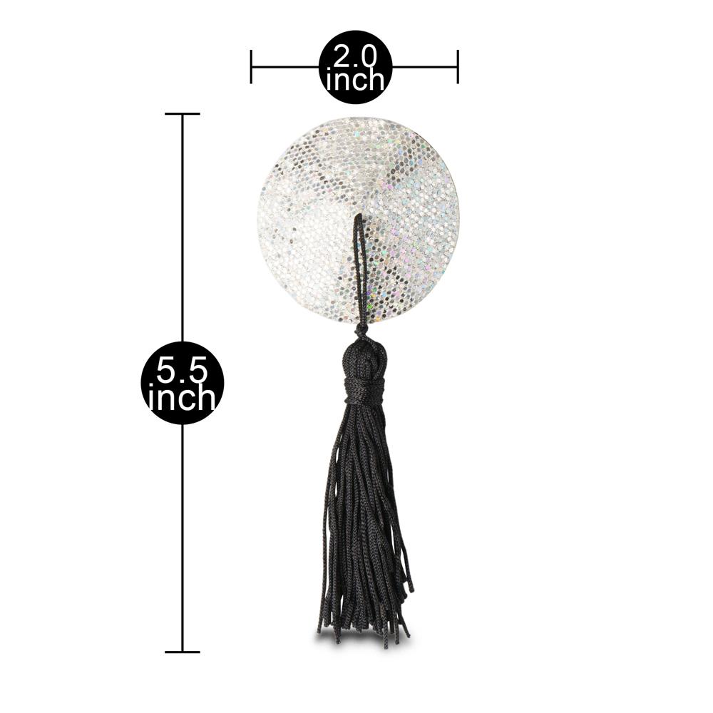 Sparkling Silver Nipple Tassels