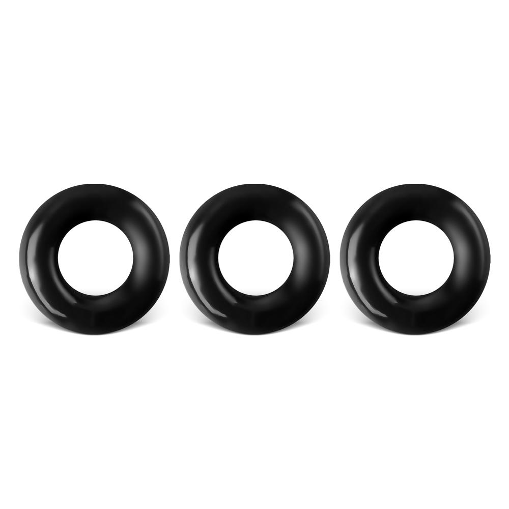 Triple Black Cock Ring Kit