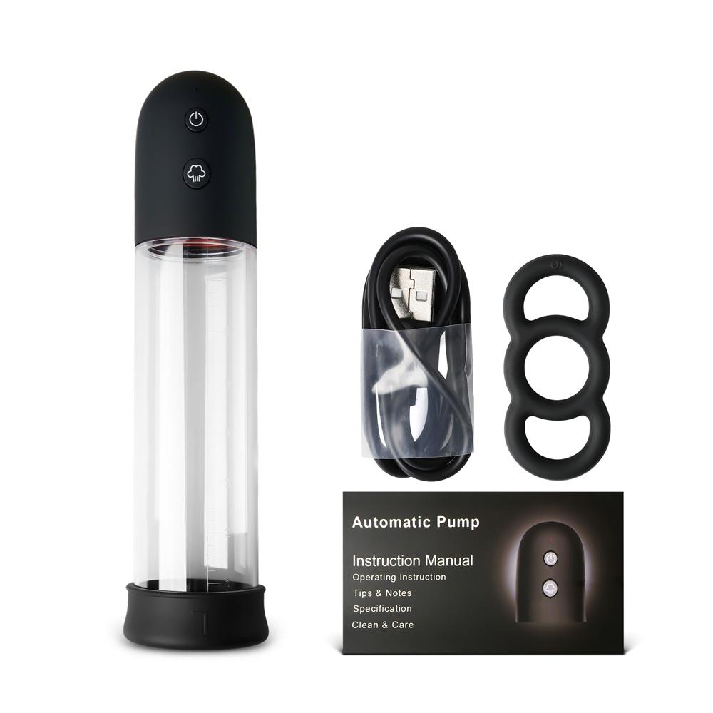 USB Port Rechargeable Automatic Penis Pump with Black Sleeve ( Free Cock Ring )