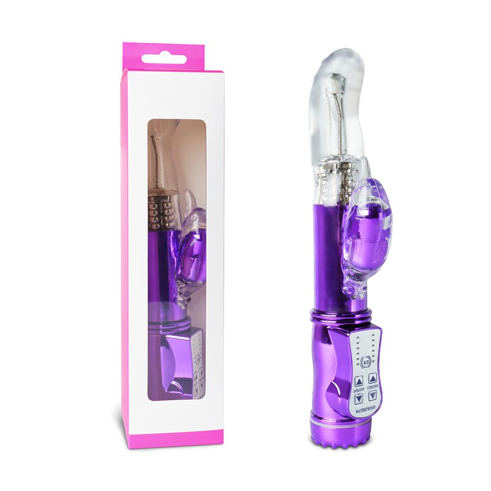 USB Rechargeable Electroplating Purple Color Pearls G-Spot Vibrator