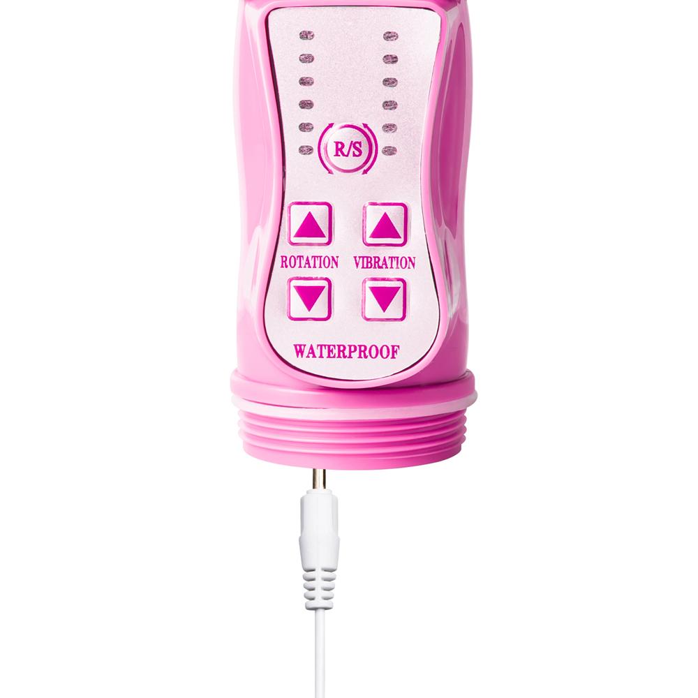 USB Rechargeable Pink Color Rabbit Pearls Vibrator