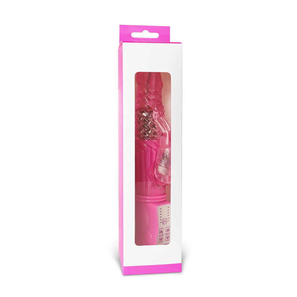 USB Rechargeable Pink Color Rabbit Pearls Vibrator