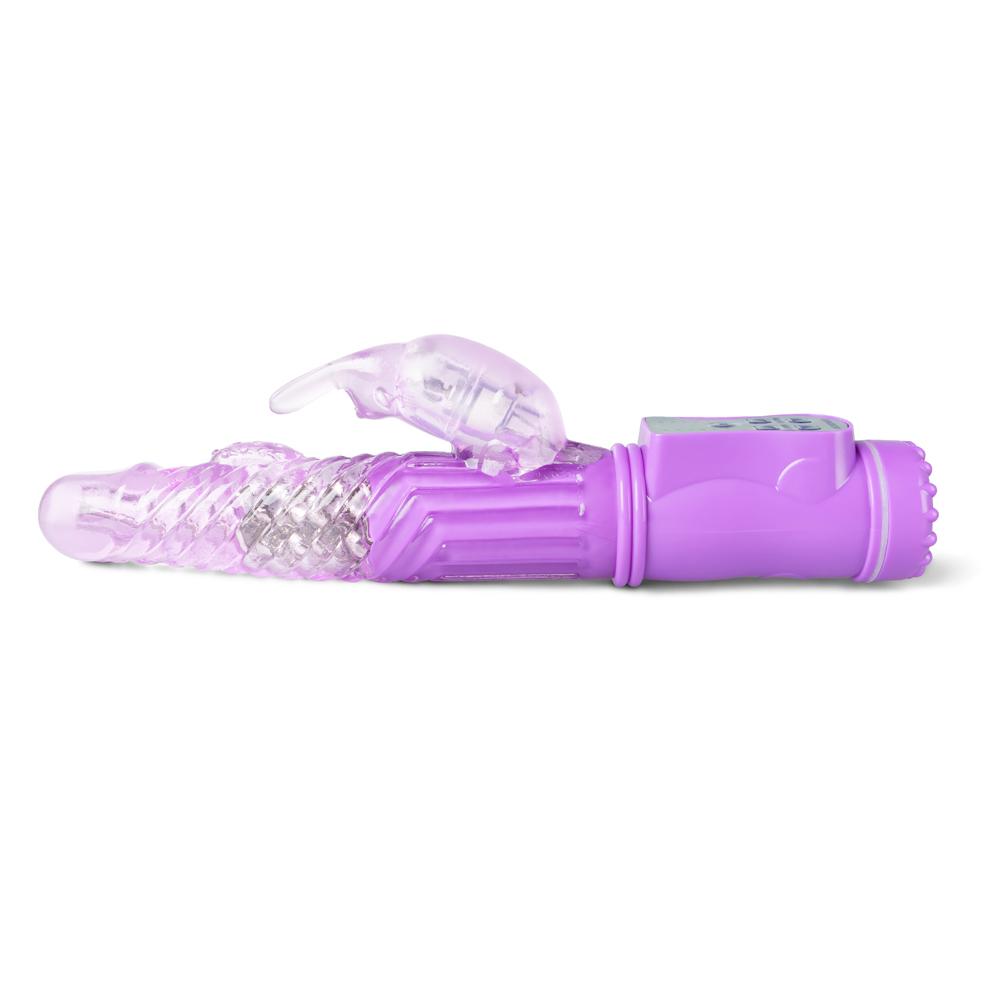 USB Rechargeable Purple Color Rabbit Pearls Vibrator