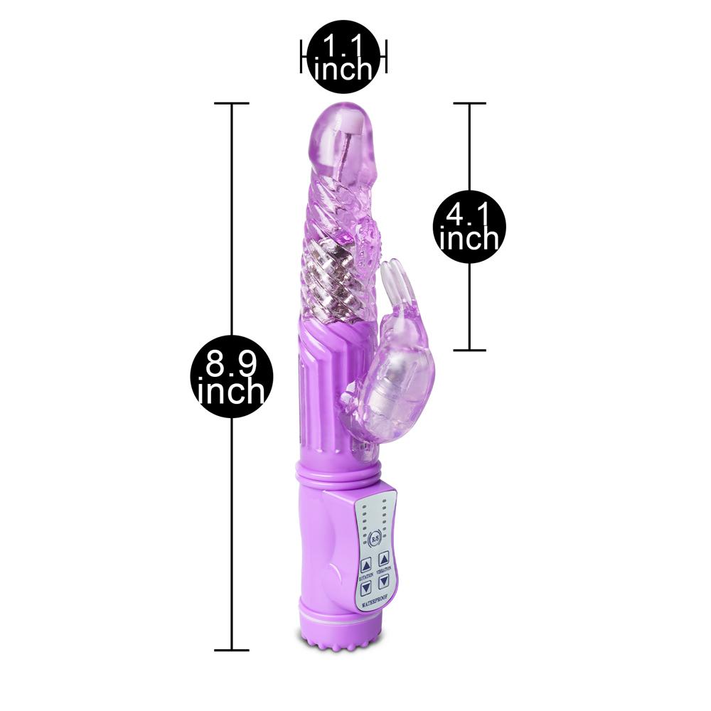 USB Rechargeable Purple Color Rabbit Pearls Vibrator