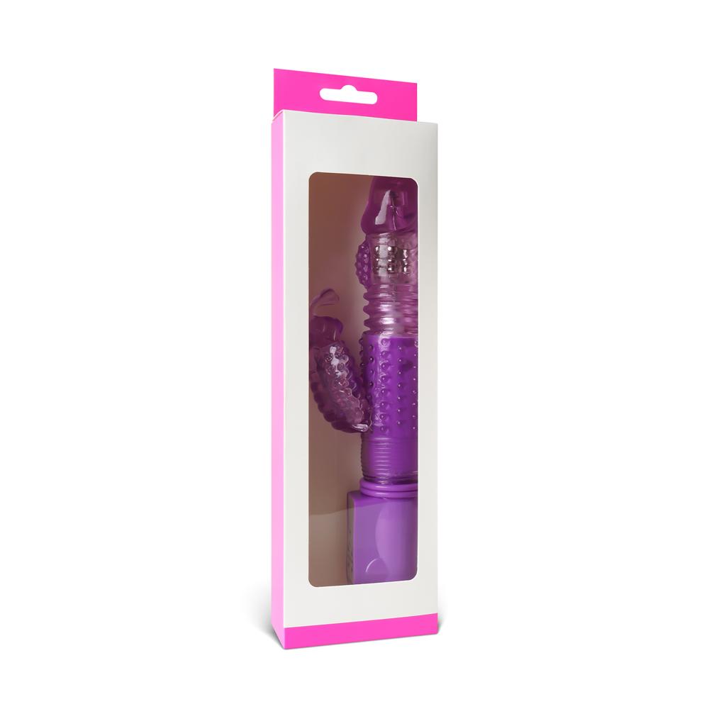 USB Rechargeable Purple Color Thrusting Butterfly Pearls Vibrator