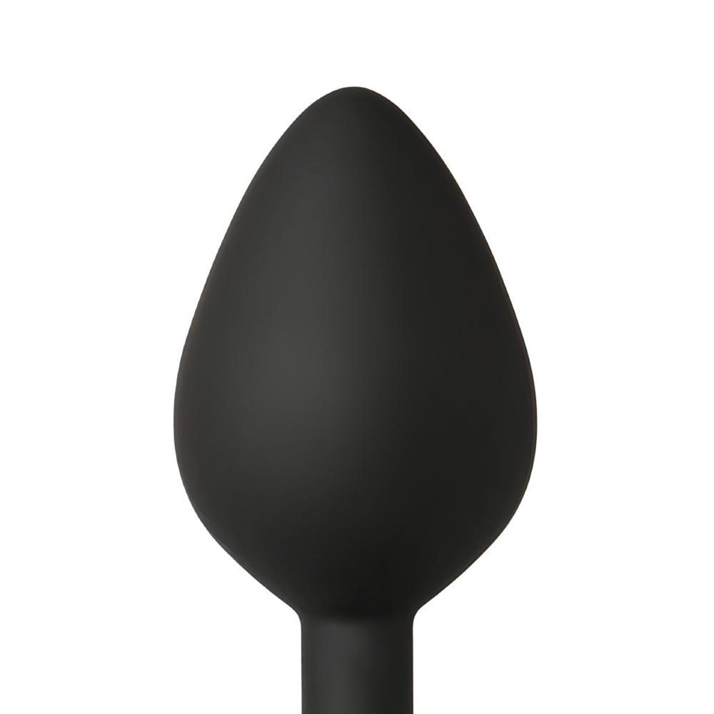 Waterproof Black Silicone Vibrating Anal Plug I