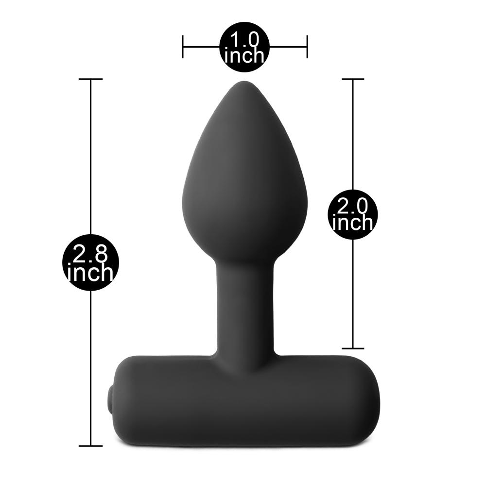 Waterproof Black Silicone Vibrating Anal Plug I