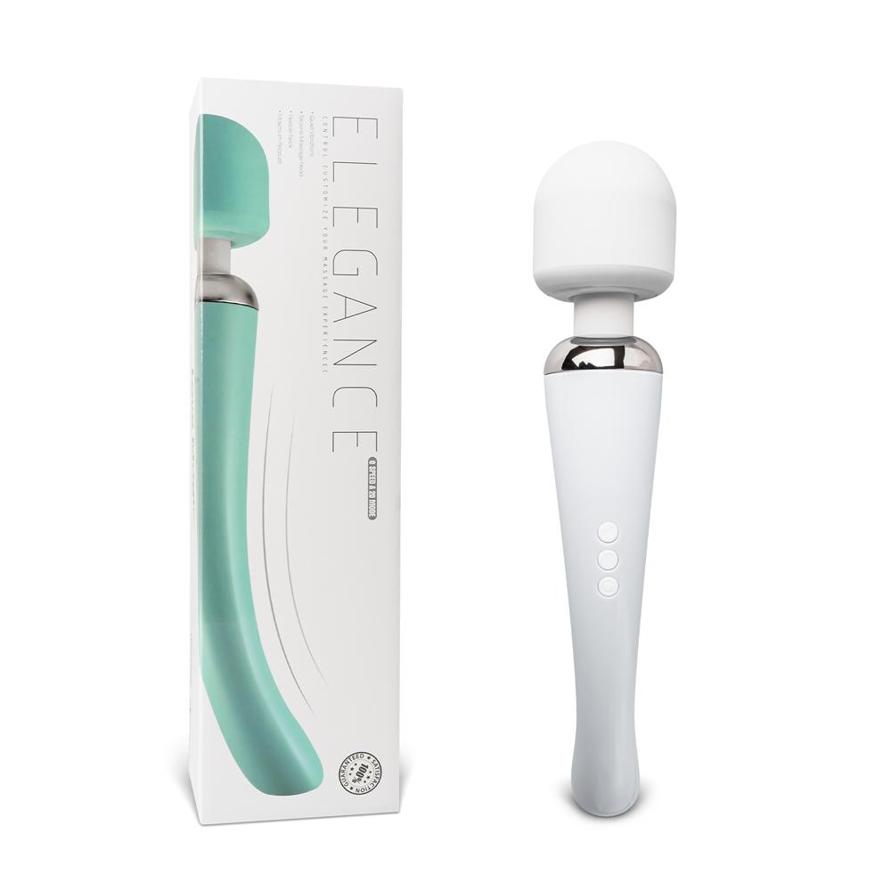 White Color 20-Mode Whisper Quiet Wand Massager (USB Recharging)