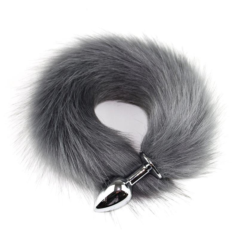 Small fox tail metal anal plug