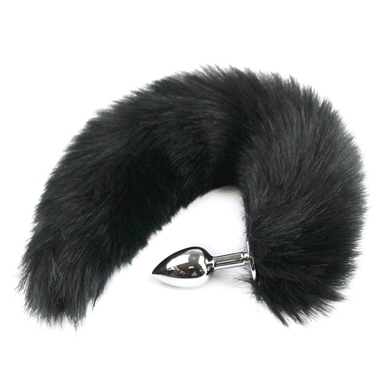 Small fox tail metal anal plug