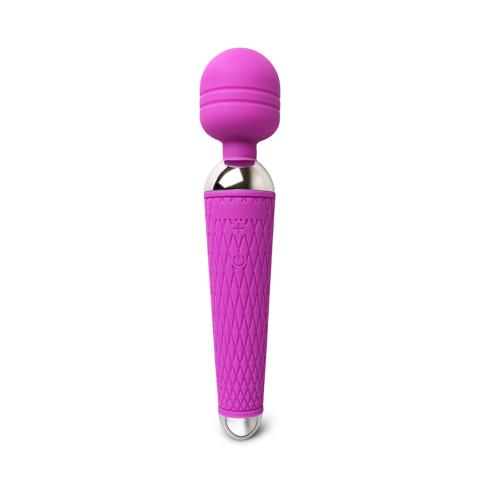 10-Speed Purple Color Rechargeable Silicone Wand Massager (USB Recharging)