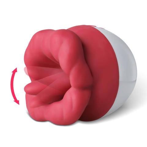 10-Speed Red Color Big Mouth Stimulator with Licking Tongue