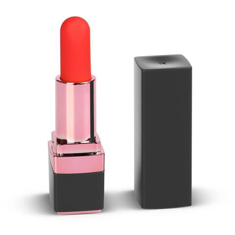 10 Speeds Black Color Rechargeable Silicone Vibrating Lipstick