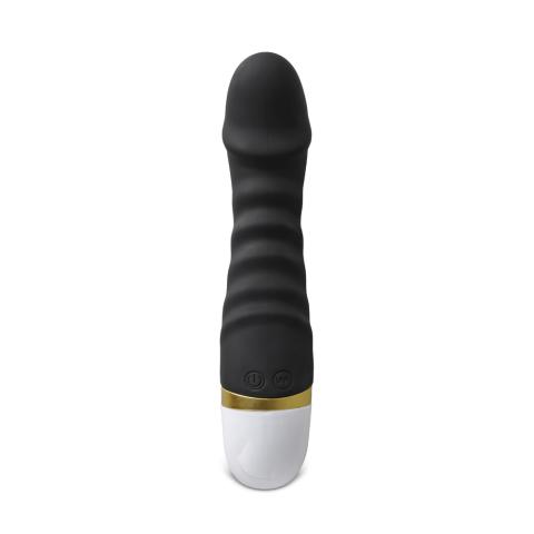 12-Speed Black Color Rechargeable Silicone Dildo Vibrator