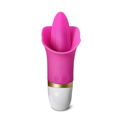 12-Speed Magenta Color Rechargeable Silicone Vibrating Tongue