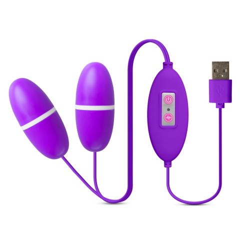 12-Speed USB Power Purple Color Dual Vibrating Egg