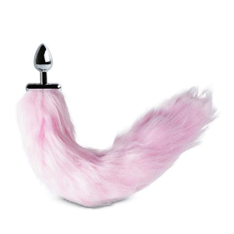 17.7'' Tail Butt Plug with Pink Color Light